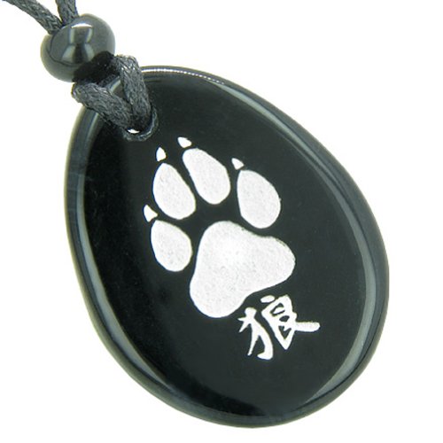 【中古】【未使用・未開封品】幸運の狼 足 漢字 スピリチュアルプロテクションと幸運のお守りペンダン..