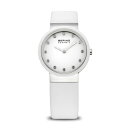 【中古】【未使用・未開封品】Bering Women's 40mm White Leather Band Steel Case Sapphire Crystal...