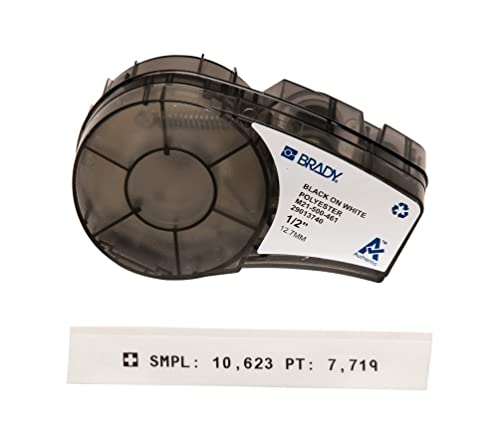 Brady M21-500-461 0.5 Width, 21' Height Polyester B-461 Labels For BMP 21 Mobile Printer And LABPAL Label Printer by Brady