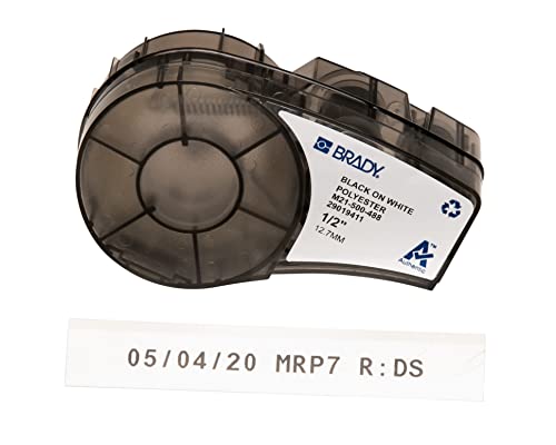 Brady M21-500-488 0.5 Width, 21' Height Polyester B-488 Labels For Laboratory BMP 21 Mobile Printer And LABPAL Label Printer by Brady