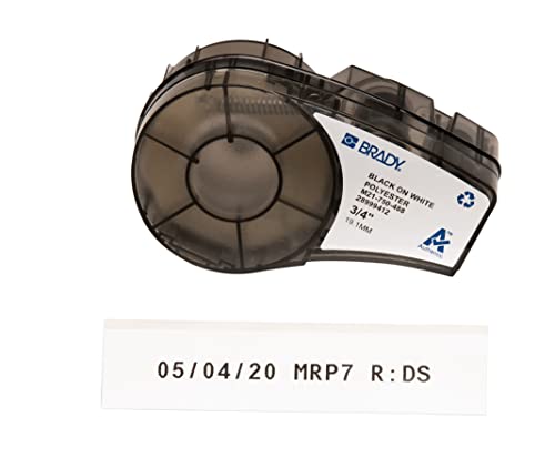 Brady M21-750-488 0.75 Width, 21' Height Polyester B-488 Labels For Laboratory BMP 21 Mobile Printer And LABPAL Label Printer by Brady