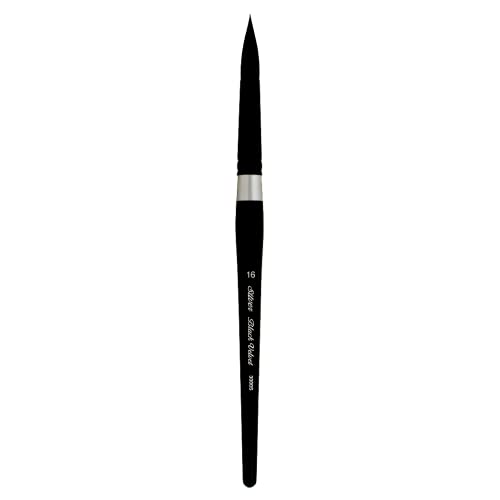 š̤ۡѡ̤ʡSilver Brush 3000S-16 Black Velvet Short Handle Blend Squirrel and Risslon Brush, Round, Size 16 by Silver Brush Limited