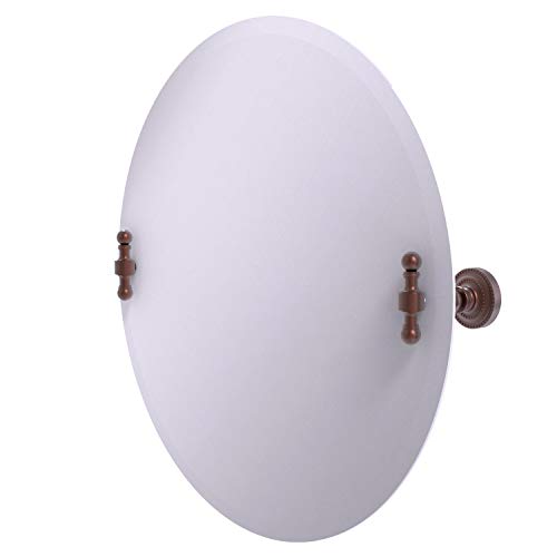 【中古】【未使用・未開封品】Allied Brass RD-90 Frameless Round Tilt Beveled Edge Wall Mirror, Antique Copper