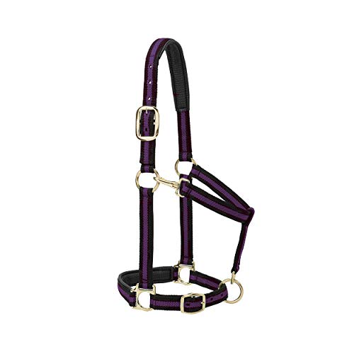 Weaverレザー馬/ Weanlingドラフトパッド入りChin & Throatスナップホルター