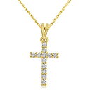 【中古】【未使用・未開封品】(ダイレクト・ジュエリー) Direct-Jewelry 14K イエローゴールド ダイヤモンドクロスペンダント 18インチチェーン付き