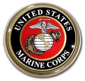 【中古】【未使用・未開封品】アメリカ海兵隊 USMC ゴールドシール 自動車 トラック オートバイ エンブレム(4.0)