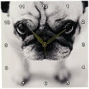 【中古】【未使用・未開封品】TNMGraphics パグ壁掛け時計 10×10インチ