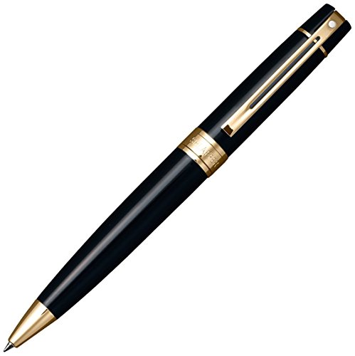【中古】【未使用・未開封品】Sheaffer 300 Series Glossy Black Ballpoint Pen Featuring Gold Tone T..