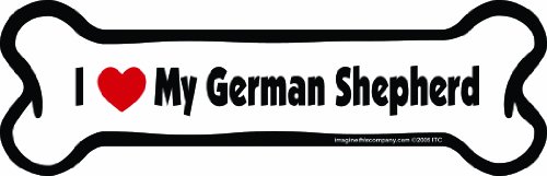 【中古】【未使用・未開封品】Imagine This Bone Car Magnet, I Love My German Shepherd, 2-Inch by 7-Inch by Imagine This