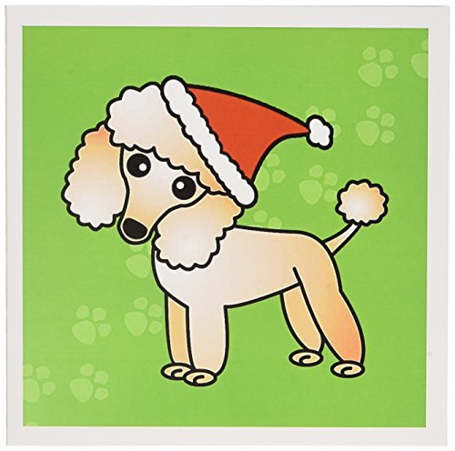【中古】【未使用・未開封品】Janna Salak Designs犬???かわいいアプリコットプードルグリーンPaw背景with Santa Hat???グリーティングカード Set of 12 Greeting Cards