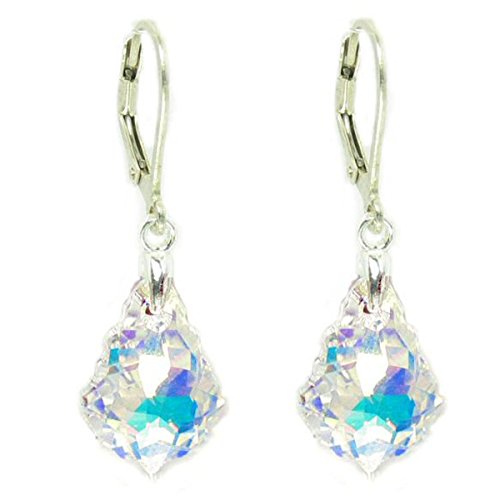 【中古】【未使用・未開封品】Sensational. Crystal Clear AB Sterling Silver Leverback Dangle Earri..