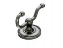 【中古】【未使用・未開封品】(Antique Pewter) - Top Knobs ED2A Edwardian Bath Double Robe Hook Beaded Backplate,