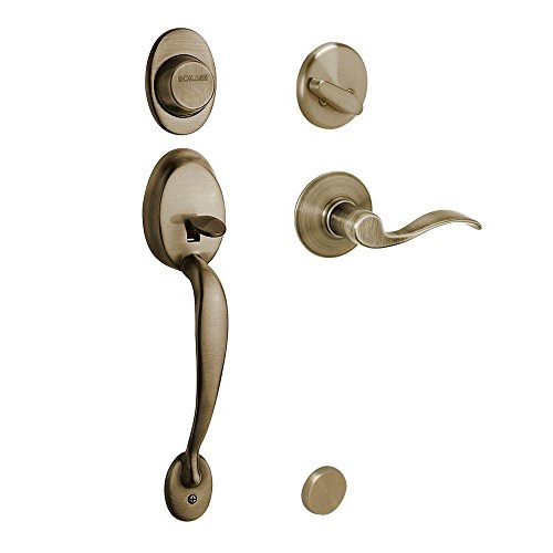 Schlage f93ply609acclh Plymouth Inactive Handleset withアクセント左利き用レバー、アンティーク真鍮