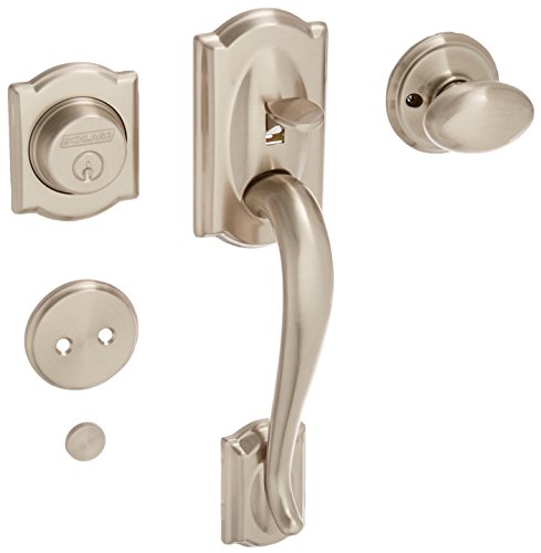 Schlage f93cam619sie Camelot Inactive Handleset with Sienaレバー、サテンニッケル