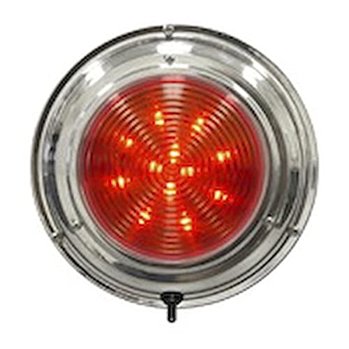 (14cm , Led Red/White Stainless Steel) - SeaSense Dome Light