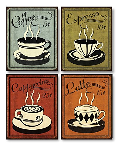 (20cm x 25cm Art Prints) - Retro Coffee Set by N. Harbick 20cm x 25cm Art Print Poster