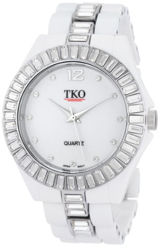 【中古】【未使用・未開封品】TKO ORLOGI Women's TK545-WT Ceramix Ice II Crystal Bezel Watch