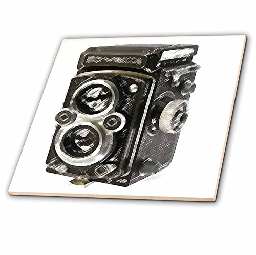【中古】【未使用 未開封品】CT 20775 Kike Calvoヴィンテージカメラコレクション Picture of aヴィンテージ二眼レフTLRカメラ タイル 4-Inch-Ceramic ct_20775_1
