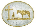 【中古】【未使用・未開封品】Montana Silversmiths メンズ シルバー刻印 クリスチャン カウボーイ ウエスタンベルトバックル - 61354 ...