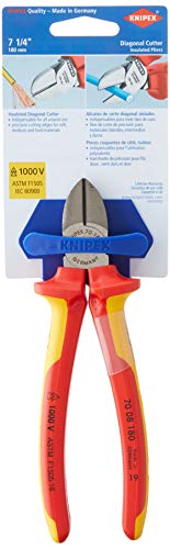 【中古】【未使用・未開封品】Knipex 70?08?180?SBA 1?, 000?V Insulated対角線カッターby Knipexツー..