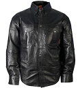 【中古】【未使用・未開封品】Hot Leathers レザーシャツ ブラック メンズ L ブラック LCS1001BLKL