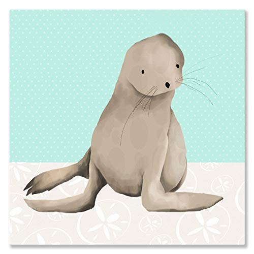 【中古】【未使用 未開封品】Oopsy Daisy Sam The Sea Lion Stretched Canvas Wall Art by Meghann O 039 hara, 21 by 21-Inch by Oopsy Daisy