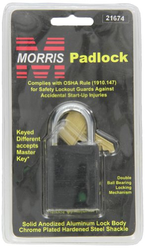 【中古】【未使用・未開封品】Morris Products 21674 Padlock, Black, Accepts Master Key by Morris Products