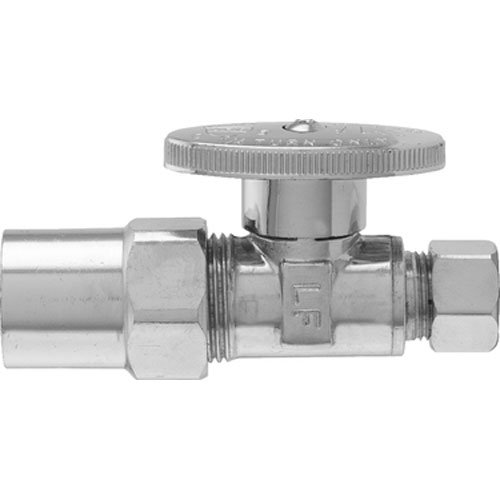 【中古】【未使用・未開封品】Keeney 2881PCLF 1/2-Inch Nom CPVC by 3/8-Inch O.D. Lead Free Quarter Turn Straight Transition Valve, Chrome by Keeney Manufacturing