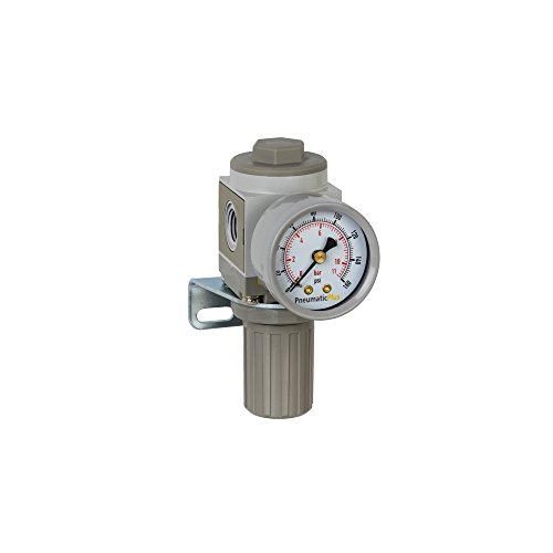 PneumaticPlus SAR2000M-N02BG Miniature Air Pressure Regulator 1/4 NPT - Gauge, Bracket by PneumaticPlus