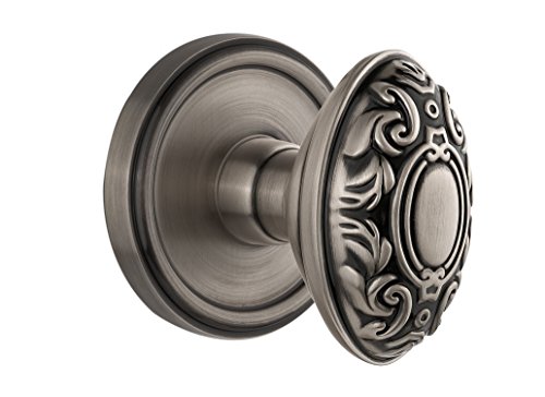 【中古】【未使用・未開封品】Grandeur Georgetown Rosette with Grande Victorianノブ、ダブルダミー、アンティークピューター