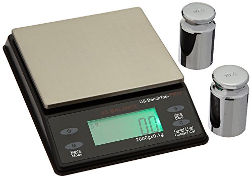 US BALANCE Backlit LCD Display Table Scale, 2000 x 0.1gm, Black by US Balance