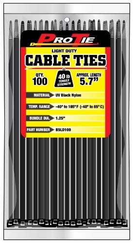 【中古】【未使用・未開封品】Pro Tie B5LD100 5.7-Inch Light Duty Standard Cable Tie, UV Black Nylon, 100-Pack by Pro Tie 【中古】【未使用・未開封品】Pro Tie B5LD100 5.7-Inch Light Duty Standard Cable Tie, UV Black Nylon, 100-Pack by Pro Tie