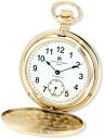 yÁzygpEJizCharles-Hubert Paris 3907-GRR Polished Finish Gold-Plated Stainless Steel Double Cover Mechanical Pocket Watch