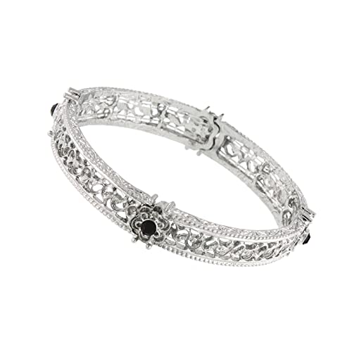 【中古】【未使用・未開封品】1928?Jewelry " Essentials "シルバートーンジェットストレッチブレスレット【メーカー名】【メーカー型番】【ブランド名】1928 Jewelry 服＆ファッション小物, ブレスレット 【商品...