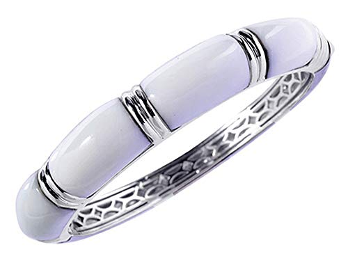 【中古】【未使用・未開封品】スターリングシルバー7.25インチホワイトエナメルバングル
