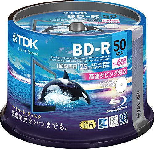 【中古】【未使用 未開封品】TDK 録画用ブルーレイディスク ハードコート仕様 BD-R 25GB 1-6倍速 ホワイトワイドプリンタブル 50枚スピンドル BRV25PWC50PA