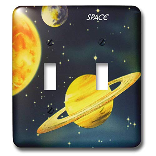 3drose LSP _ 33373?_ 2?Double Toggle Switch withイエローPlanets On Navy Sky
