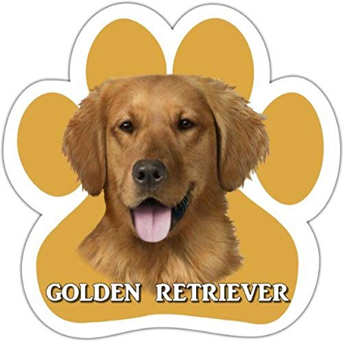 【中古】【未使用・未開封品】Golden Retriever Car Magnet With Unique Paw Shaped Design Measures 5.2 by 5.2 Inches Covered In High Quality UV Gloss For Weather Prote