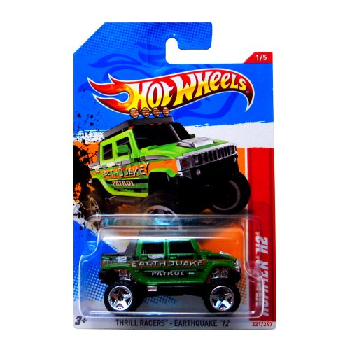 【中古】【未使用・未開封品】2012 Hot Wheels Thrill Racers - Earthquake Hummer H2 Green #221/247 1