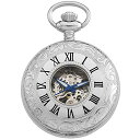 【中古】【未使用 未開封品】Gothamメンズシルバートーン17 Jewel Mechanical Exhibition Pocket Watch gwc14040s