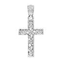 【中古】【未使用・未開封品】Charm America - ダイヤモンドカット ホワイトゴールド フィリグリー クロス - 10カラット ソリッドゴールド, ホワイトゴールド