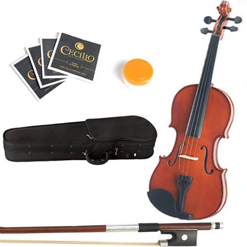 【中古】【未使用・未開封品】Mendini 15-Inch MA250 Varnish Solid Wood Viola with Case, Bow, Rosin..