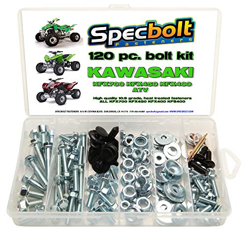 120pc Specbolt Kawasaki kfx450r kfx700?ATVボルトキットKFX 450メンテナンス& Restoration OEMスペックファスナーの700?400