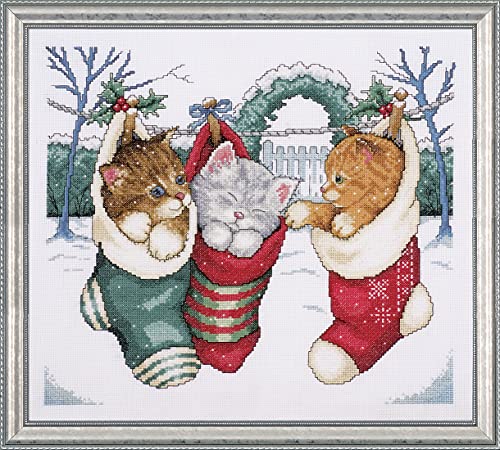 Cozy Kittens Counted Cross Stitch Kit-12"X14" 14 Count (並行輸入品)