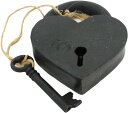 【中古】【未使用 未開封品】HomArt Cast Iron Heart Lock and Key, Black by HomArt