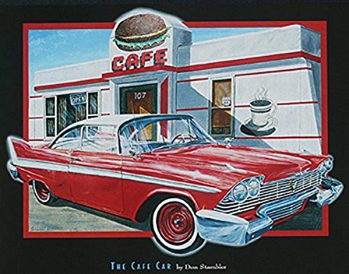 【中古】【未使用・未開封品】The Cafe車by Don Stambler 5?X 7カードポスター印刷Chevy Belairレッド..