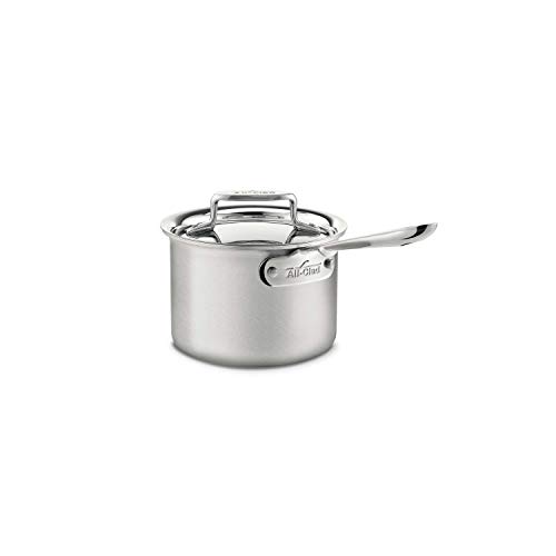 All-Clad BD55202 D5 Brushed 18/10 Stainless Steel 5-Ply Bonded Dishwasher Safe Sauce Pan Cookware, 2-Quart, Silver by All-Clad