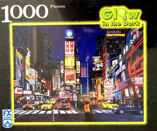 【中古】【未使用・未開封品】F.X Schmid Glow in The Dark Times Square 1000ピース 暗闇で光るジグソーパズル