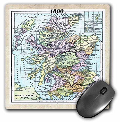 【中古】【未使用・未開封品】3dRose LLC 8 x 8 x 0.25インチ マウスパッド 1880 スコットランド地図 (..