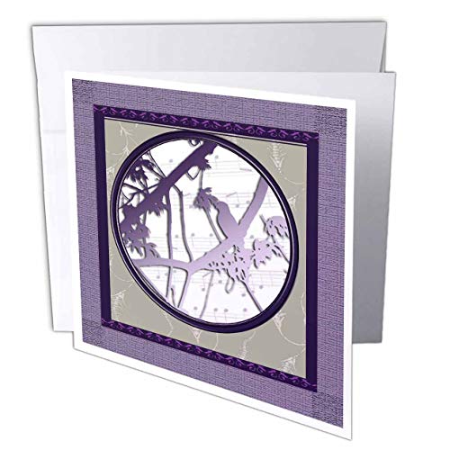 【中古】【未使用・未開封品】ビバリーターナー鳥デザイン???鳥と音楽ノート、パープル???グリーティングカード Set of 12 Greeting Cards
